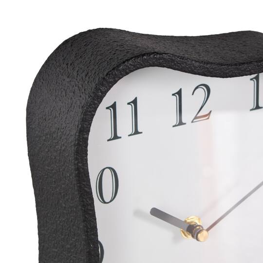 Black & White Metal Textured Decorative Clock Set